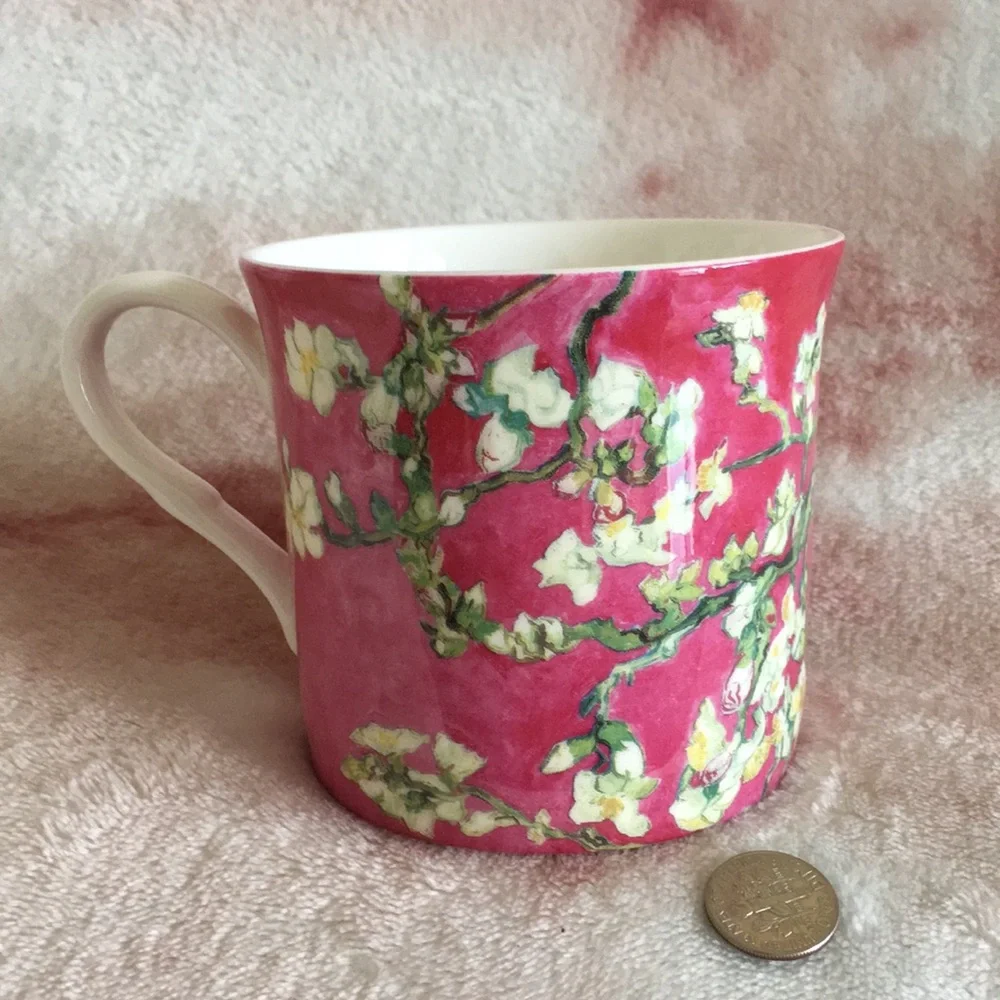 Stechcol Gracie Bone China Ivory Blossoms on Pink Tea Cup NWT 3.25x3.5” - Picture 14 of 16